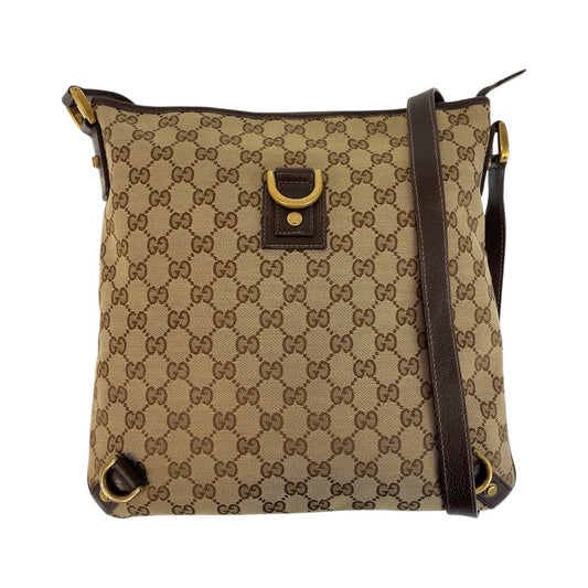 15698
GUCCI グッチ アビー ベージュ ブラウン ゴールド金具 GGキャンバス / レザー 131326 ショルダーバッグ メッセンジャーバッグ  レディース ABP27