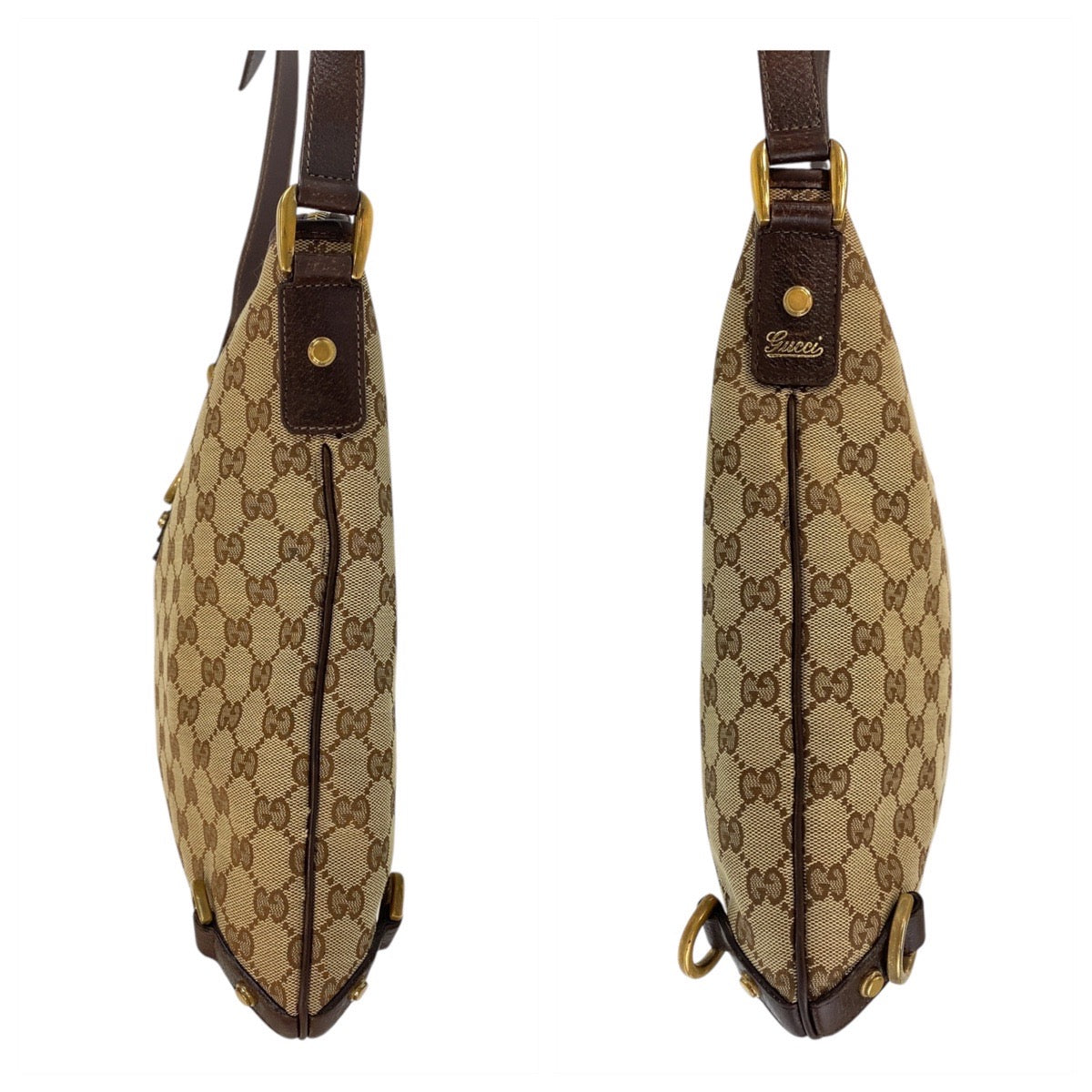 15698
GUCCI グッチ アビー ベージュ ブラウン ゴールド金具 GGキャンバス / レザー 131326 ショルダーバッグ メッセンジャーバッグ  レディース ABP27