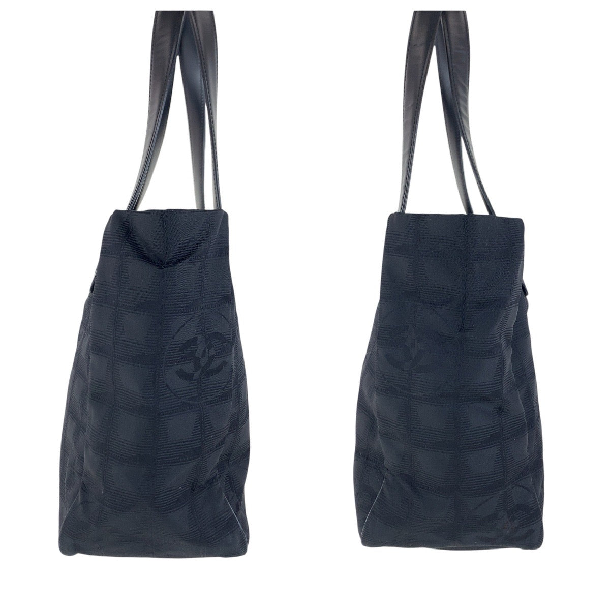 15699
CHANEL シャネル ヴィンテージ ニュートラベルライン ココマーク ブラック 黒 ゴールド金具 キャンバス / レザー トートバッグ ショルダーバッグ  レディース