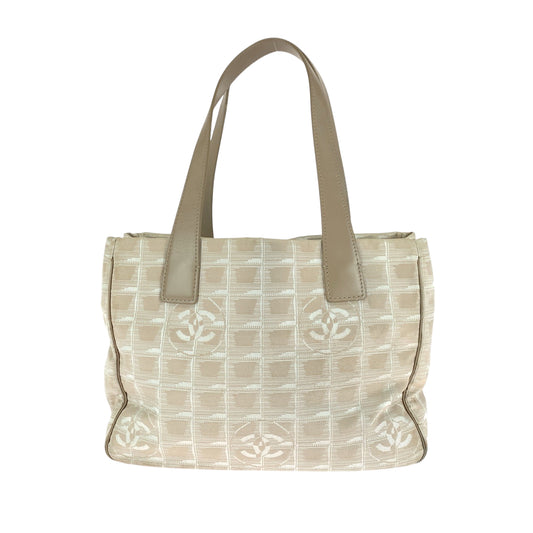 15700
CHANEL シャネル ニュートラベルライン ピンクベージュ ゴールド金具 キャンバス / レザー トートバッグ ショルダーバッグ  レディース AB28