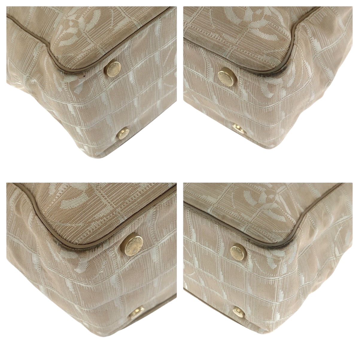15700
CHANEL シャネル ニュートラベルライン ピンクベージュ ゴールド金具 キャンバス / レザー トートバッグ ショルダーバッグ  レディース AB28