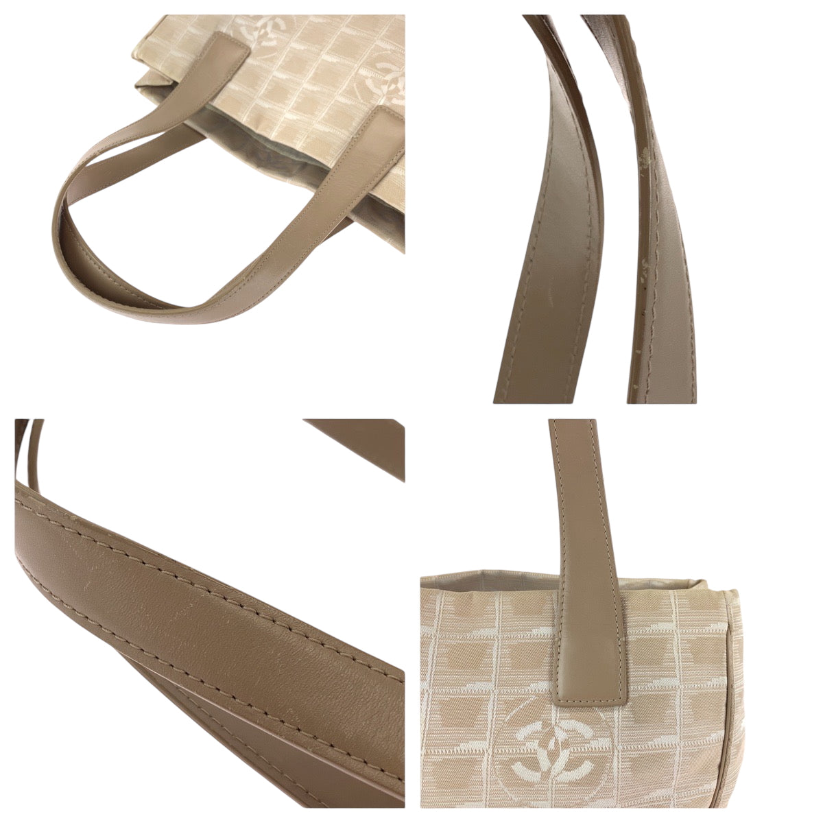 15700
CHANEL シャネル ニュートラベルライン ピンクベージュ ゴールド金具 キャンバス / レザー トートバッグ ショルダーバッグ  レディース AB28