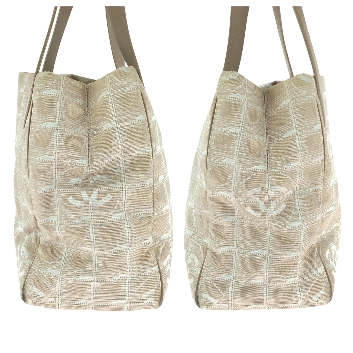 15700
CHANEL シャネル ニュートラベルライン ピンクベージュ ゴールド金具 キャンバス / レザー トートバッグ ショルダーバッグ  レディース AB28