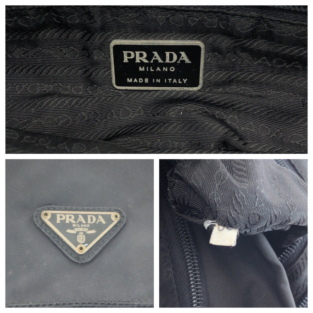 15703
PRADA プラダ テスート 三角ロゴプレート ブラック 黒 シルバー金具 ナイロン 1BD671 ショルダーバッグ メッセンジャーバッグ  レディース ABP35