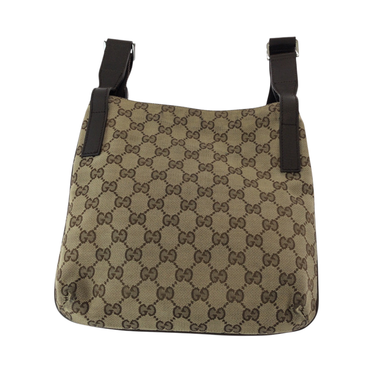15708
GUCCI グッチ ベージュ ブラウン シルバー金具 GGキャンバス 122793 ショルダーバッグ ポシェット  レディース AB22