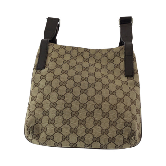 15708
GUCCI グッチ ベージュ ブラウン シルバー金具 GGキャンバス 122793 ショルダーバッグ ポシェット  レディース AB22