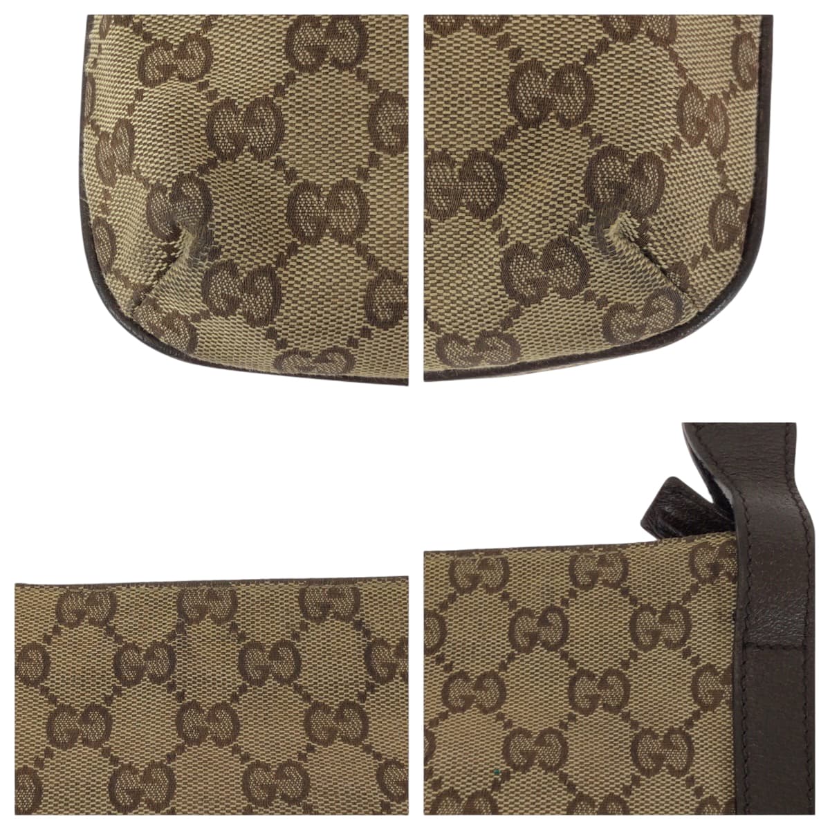 15708
GUCCI グッチ ベージュ ブラウン シルバー金具 GGキャンバス 122793 ショルダーバッグ ポシェット  レディース AB22