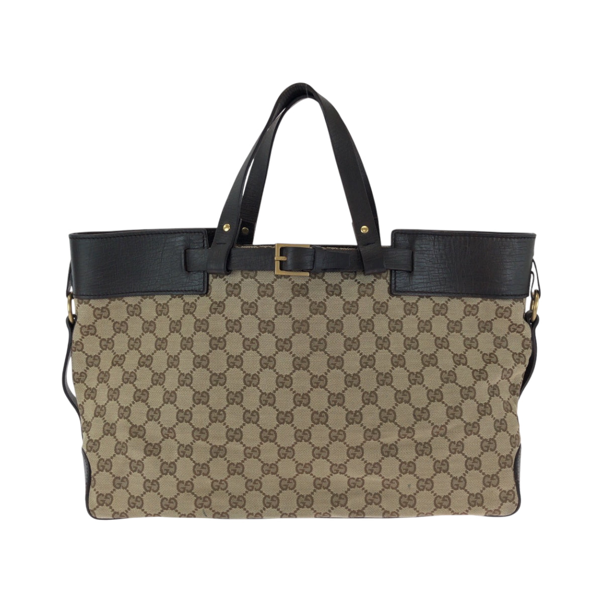 15712
GUCCI グッチ ベージュ ブラウン ゴールド金具 GGキャンバス 106251 トートバッグ ハンドバッグ  レディース