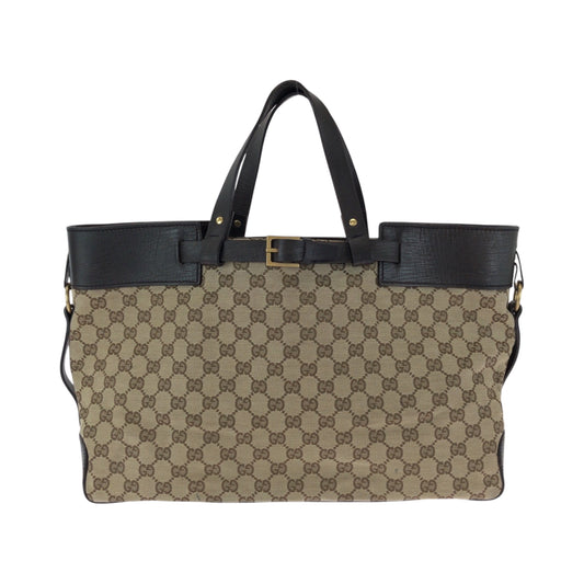 15712
GUCCI グッチ ベージュ ブラウン ゴールド金具 GGキャンバス 106251 トートバッグ ハンドバッグ  レディース