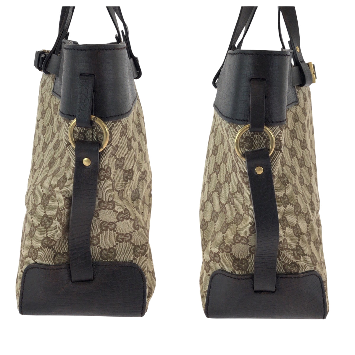 15712
GUCCI グッチ ベージュ ブラウン ゴールド金具 GGキャンバス 106251 トートバッグ ハンドバッグ  レディース