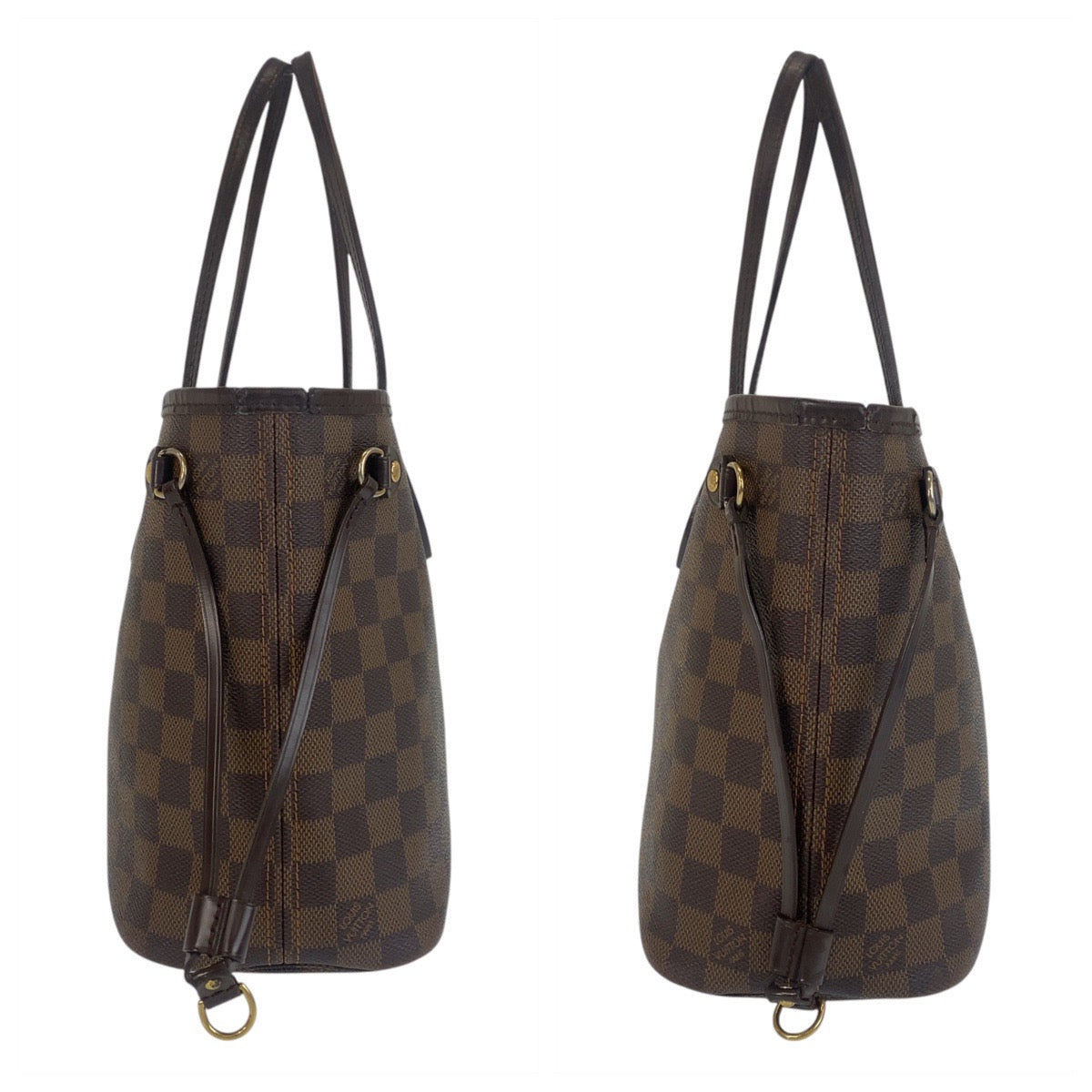 15713
LOUIS VUITTON ルイヴィトン ダミエ ネヴァーフルPM ブラウン ゴールド金具 PVC / レザー N51109 トートバッグ ショルダーバッグ  レディース