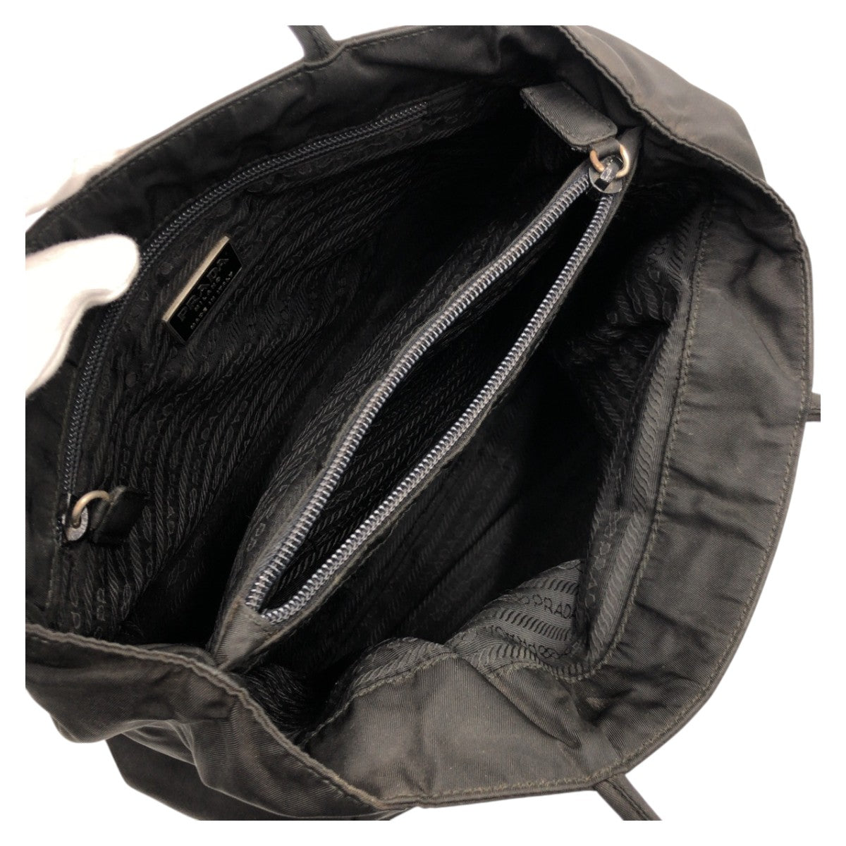 15720
PRADA プラダ テスート 三角ロゴ ブラック 黒 ナイロン ハンドバッグ トートバッグ レディース ABP