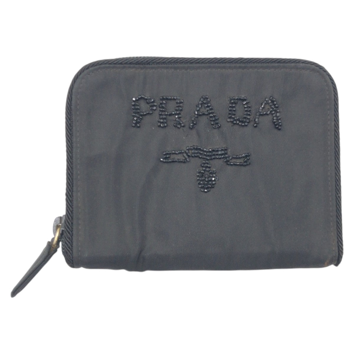 15721
PRADA プラダ ヴィンテージ ブラック 黒 ナイロン 二つ折り財布 折り財布 コンパクトウォレット  レディース