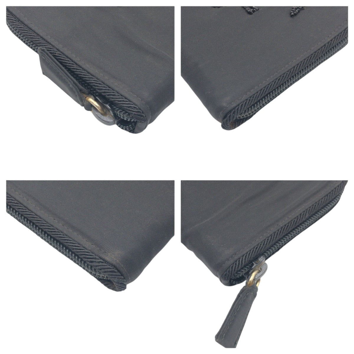 15721
PRADA プラダ ヴィンテージ ブラック 黒 ナイロン 二つ折り財布 折り財布 コンパクトウォレット  レディース AB16