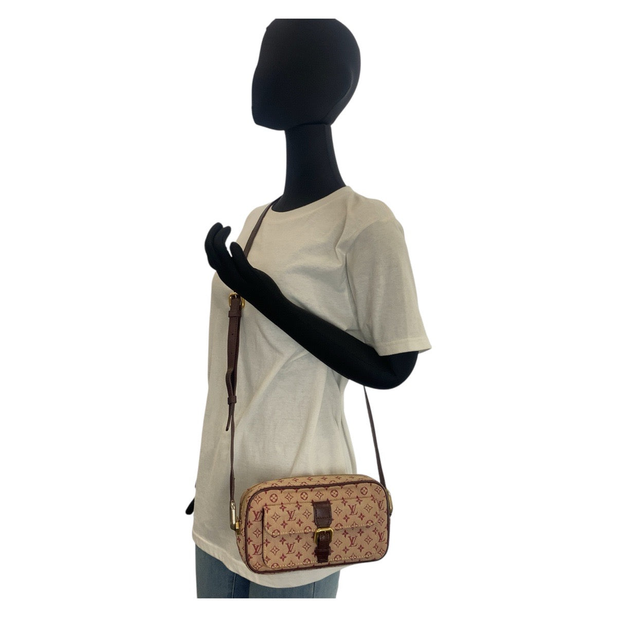 19829
LOUIS VUITTON ルイヴィトン モノグラムミニ ジュリエットMM ピンク ブラウン ゴールド金具 キャンバス / レザー M92219 ショルダーバッグ ポシェット レディース AB35