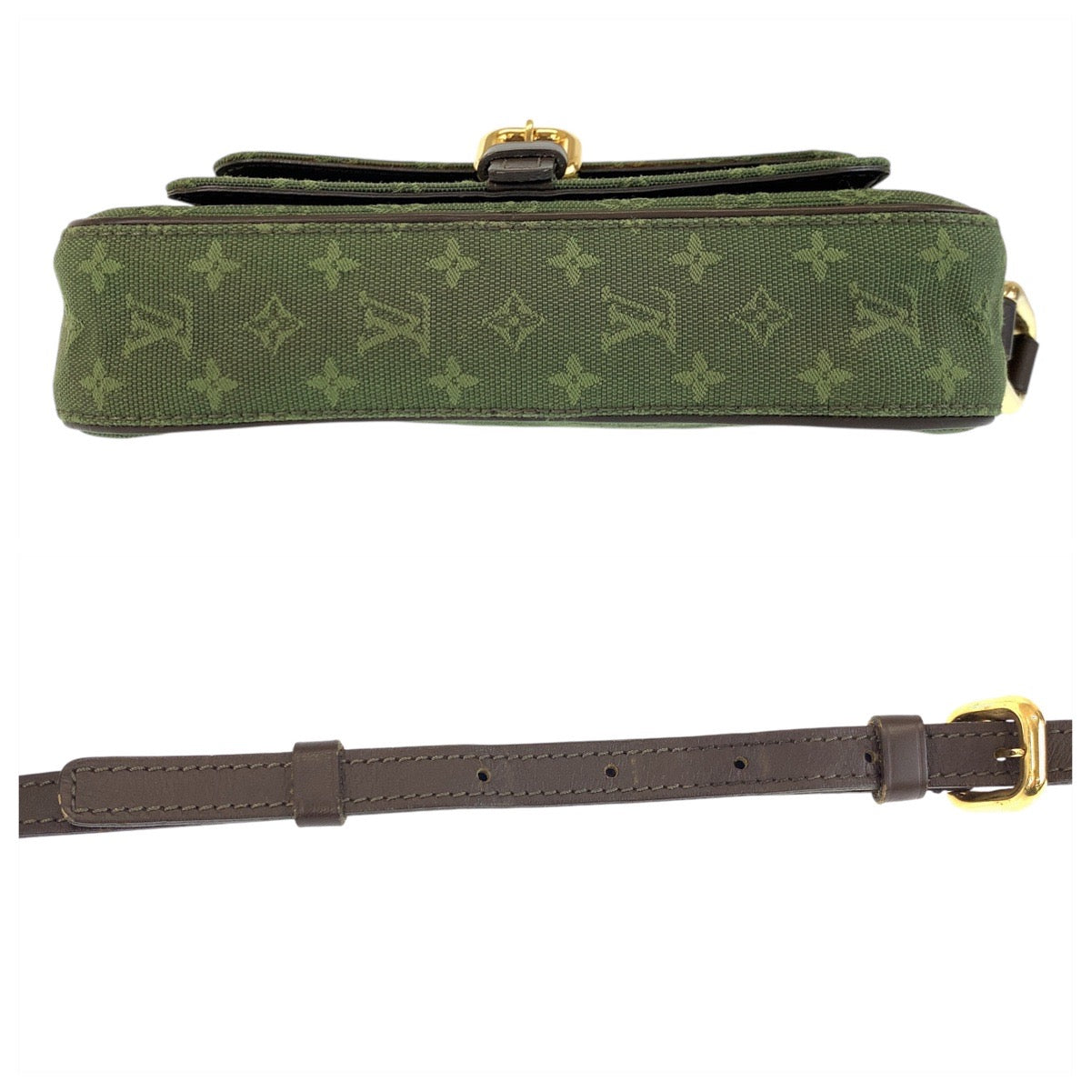 15725
LOUIS VUITTON ルイヴィトン モノグラム ミニ ジュリエット カーキ ゴールド金具 キャンバス / レザー M92418 ショルダーバッグ ポシェット  レディース