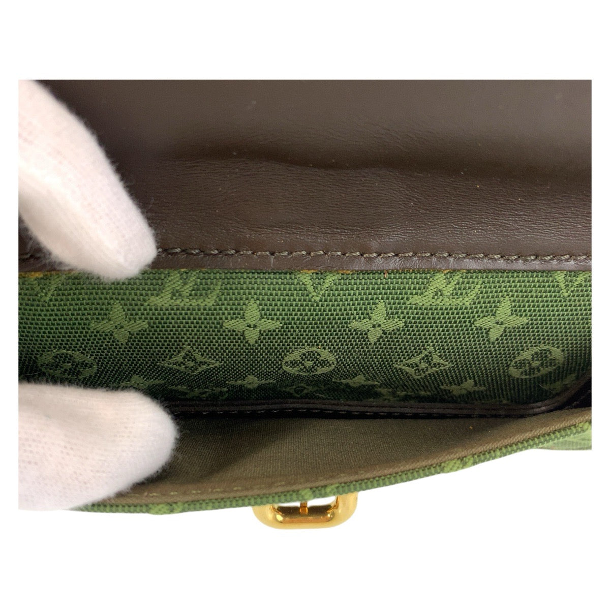 15725
LOUIS VUITTON ルイヴィトン モノグラム ミニ ジュリエット カーキ ゴールド金具 キャンバス / レザー M92418 ショルダーバッグ ポシェット  レディース