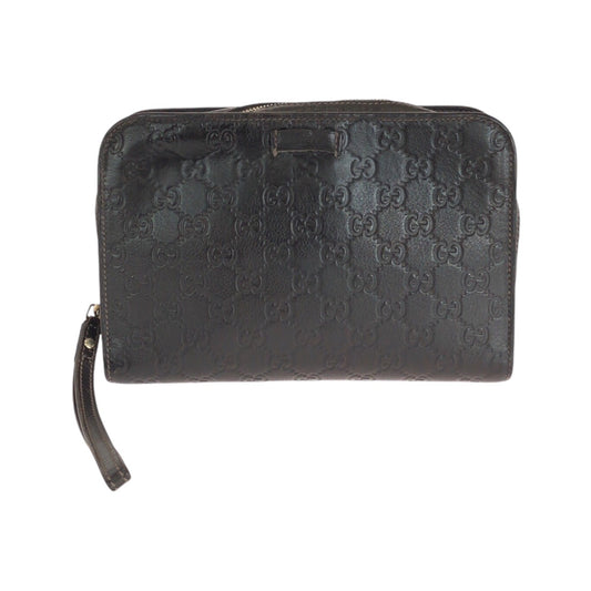 15727
GUCCI グッチ グッチシマ ブラウン ゴールド金具 レザー 201755 クラッチバッグ セカンドバッグ  メンズ