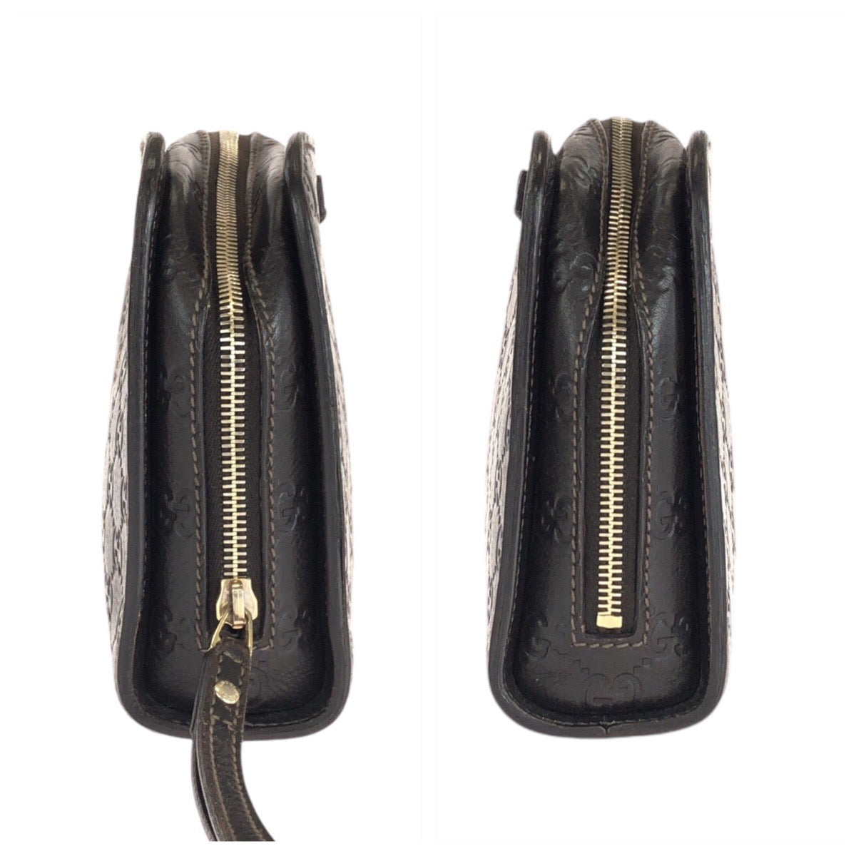 15727
GUCCI グッチ グッチシマ ブラウン ゴールド金具 レザー 201755 クラッチバッグ セカンドバッグ  メンズ