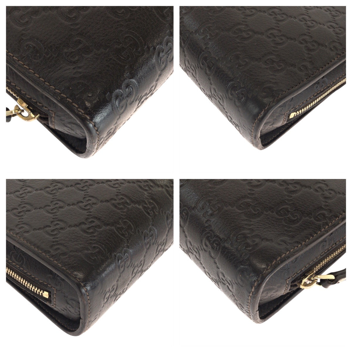 15727
GUCCI グッチ グッチシマ ブラウン ゴールド金具 レザー 201755 クラッチバッグ セカンドバッグ  メンズ