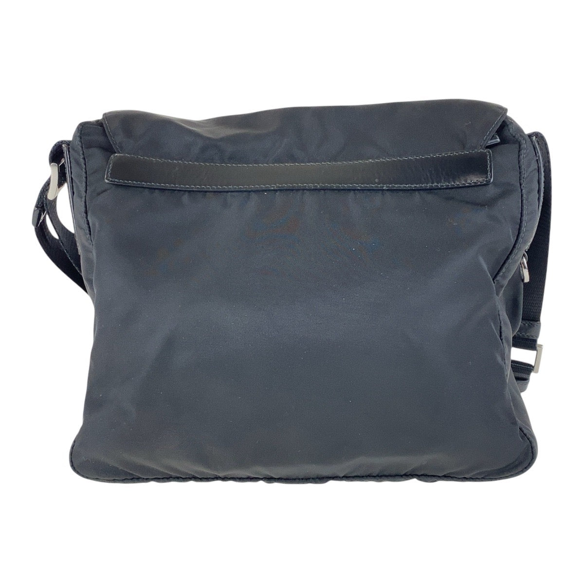 15728
PRADA プラダ テスート 三角ロゴプレート ブラック 黒 シルバー金具 ナイロン 斜め掛け ショルダーバッグ 男女兼用  レディース AB32