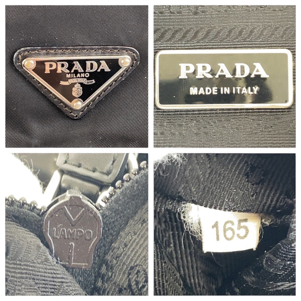 15728
PRADA プラダ テスート 三角ロゴプレート ブラック 黒 シルバー金具 ナイロン 斜め掛け ショルダーバッグ 男女兼用  レディース AB32