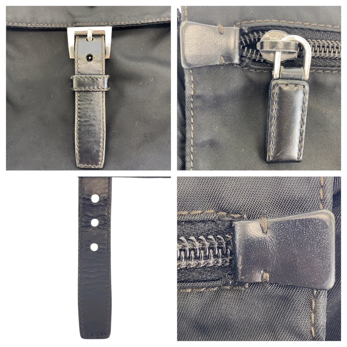 15728
PRADA プラダ テスート 三角ロゴプレート ブラック 黒 シルバー金具 ナイロン 斜め掛け ショルダーバッグ 男女兼用  レディース AB32