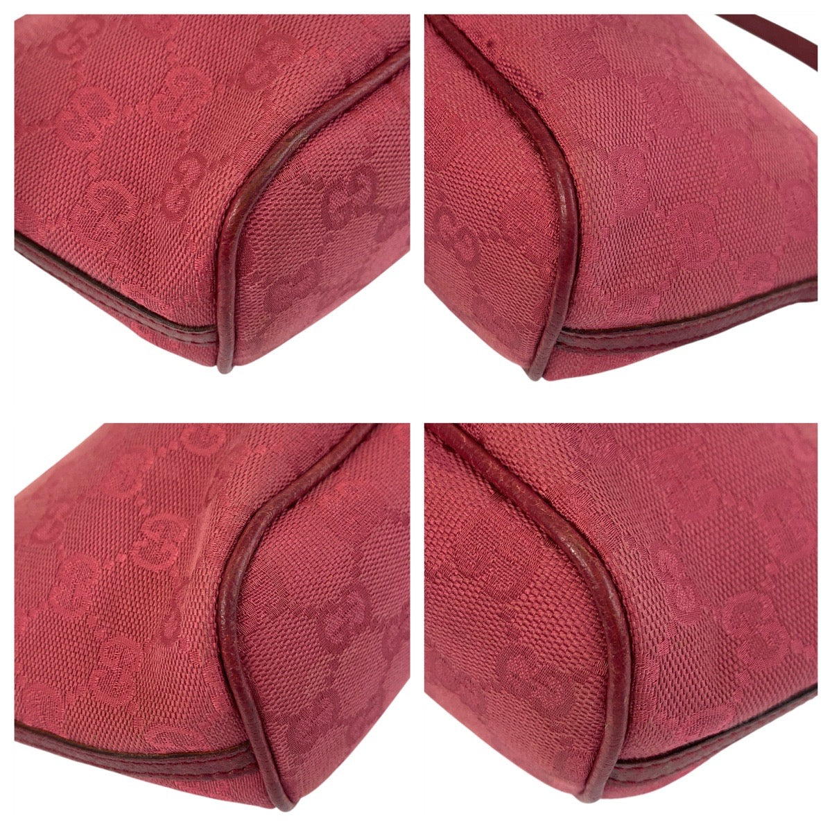 15733
GUCCI グッチ ピンク GGキャンバス / レザー 07198 ハンドバッグ アクセサリーポーチ  レディース