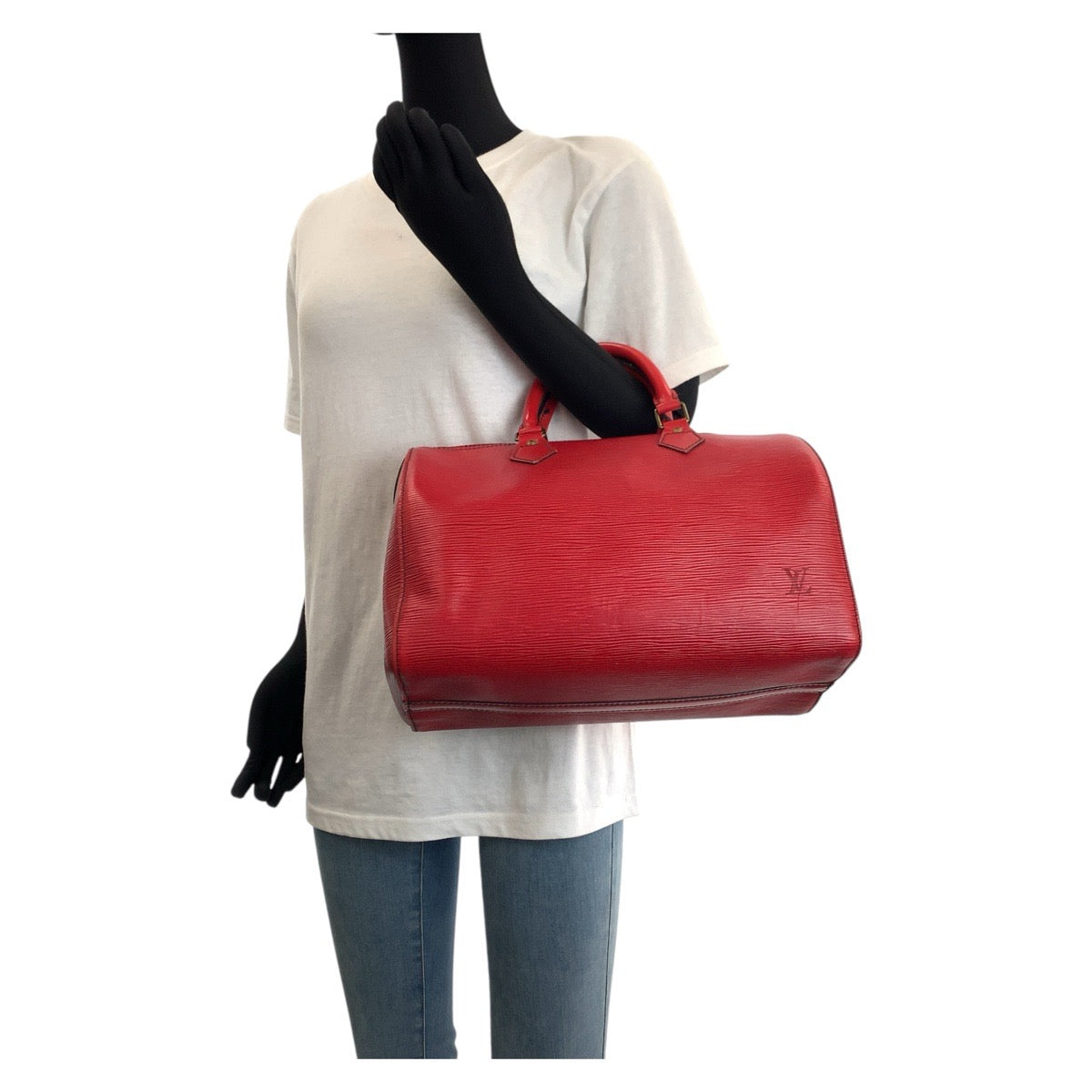 15734
LOUIS VUITTON ルイヴィトン エピ スピーディ 30 カスティリアンレッド ゴールド金具 レザー M43007 ハンドバッグ ミニボストンバッグ  レディース