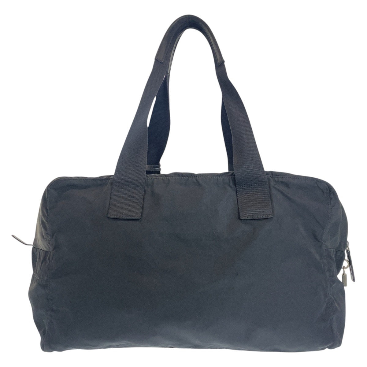 15738
PRADA プラダ テスート 三角ロゴプレート ブラック 黒 シルバー金具 ナイロン ボストンバッグ ハンドバッグ 男女兼用  レディース AB40