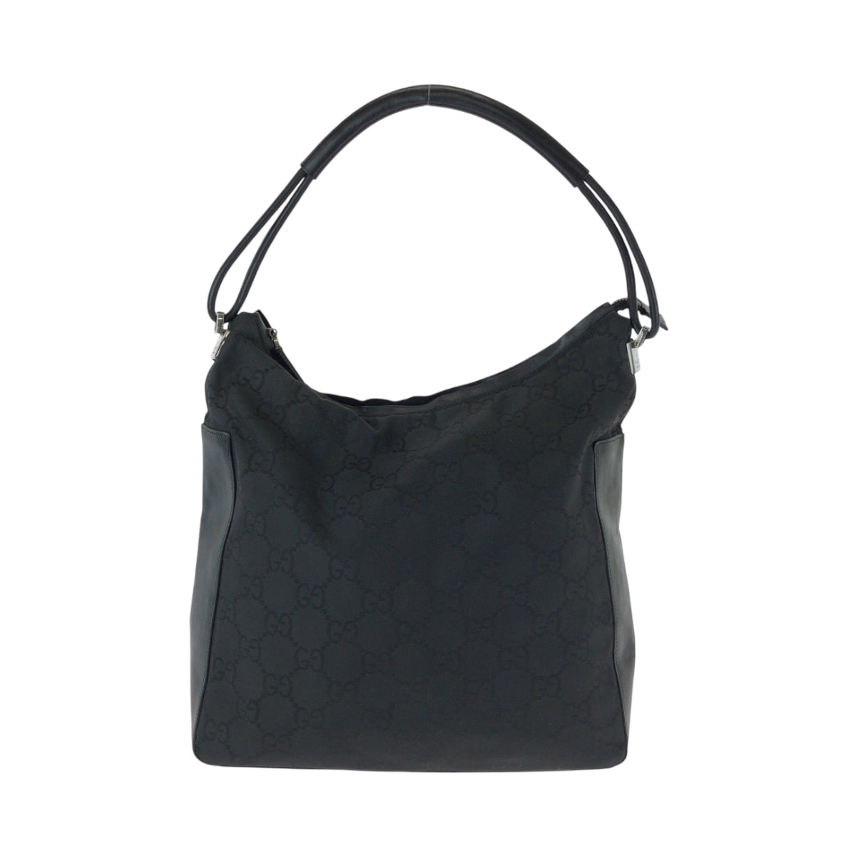 15740
GUCCI グッチ ブラック 黒 シルバー金具 ナイロン 001 3770 ワンショルダーバッグ 肩掛け  レディース AB24