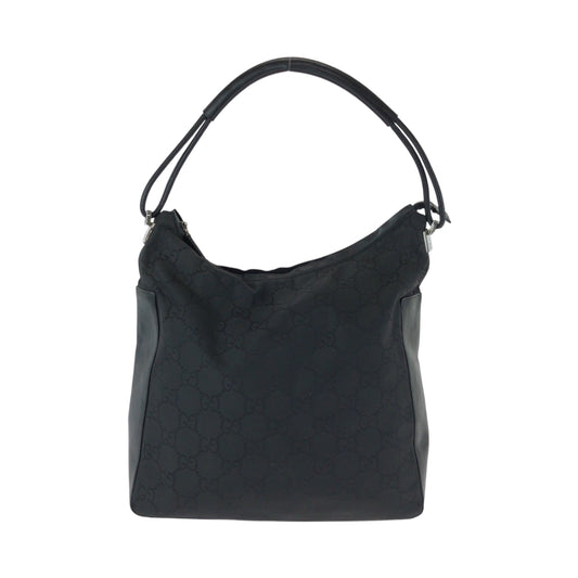 15740
GUCCI グッチ ブラック 黒 シルバー金具 ナイロン 001 3770 ワンショルダーバッグ 肩掛け  レディース AB24