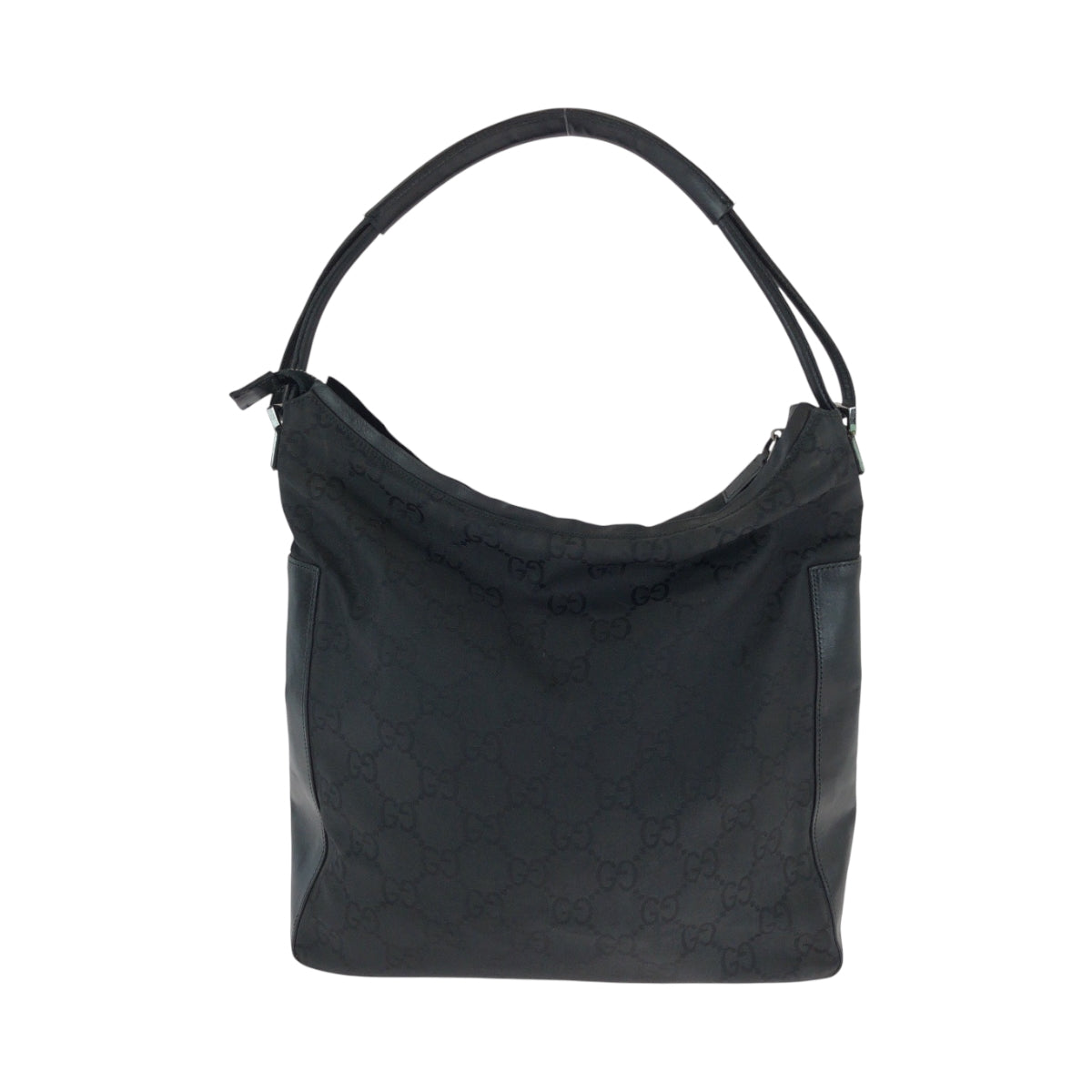 15740
GUCCI グッチ ブラック 黒 シルバー金具 ナイロン 001 3770 ワンショルダーバッグ 肩掛け  レディース AB24