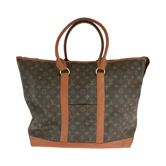 15746
LOUIS VUITTON ルイヴィトン モノグラム サックウィークエンドGM 男女兼用 ブラウン ゴールド金具 PVC M42420 トートバッグ ハンドバッグ  レディース
