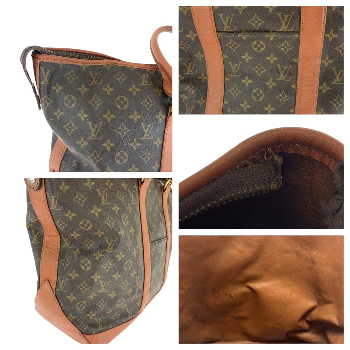 15746
LOUIS VUITTON ルイヴィトン モノグラム サックウィークエンドGM 男女兼用 ブラウン ゴールド金具 PVC M42420 トートバッグ ハンドバッグ  レディース