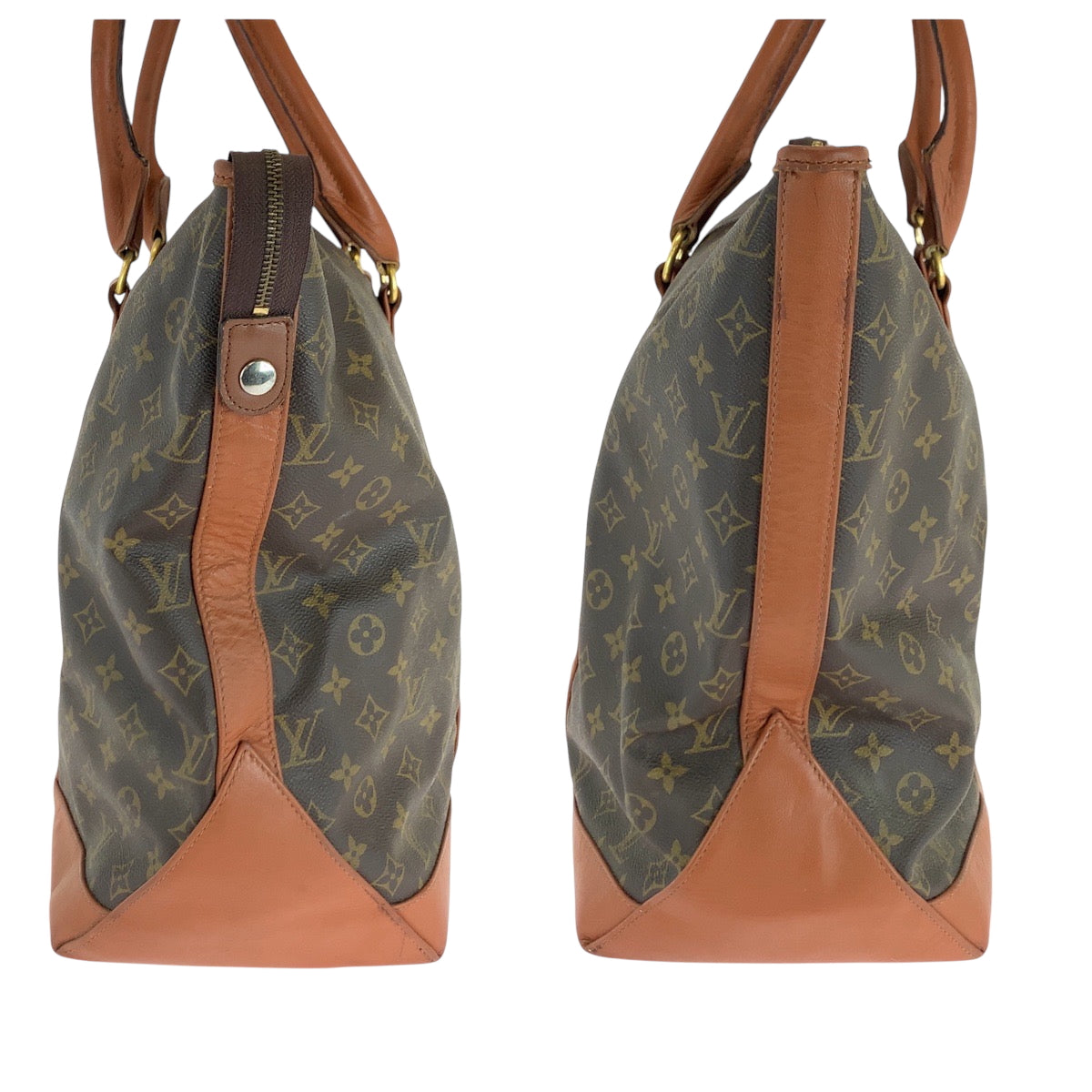 15746
LOUIS VUITTON ルイヴィトン モノグラム サックウィークエンドGM 男女兼用 ブラウン ゴールド金具 PVC M42420 トートバッグ ハンドバッグ  レディース