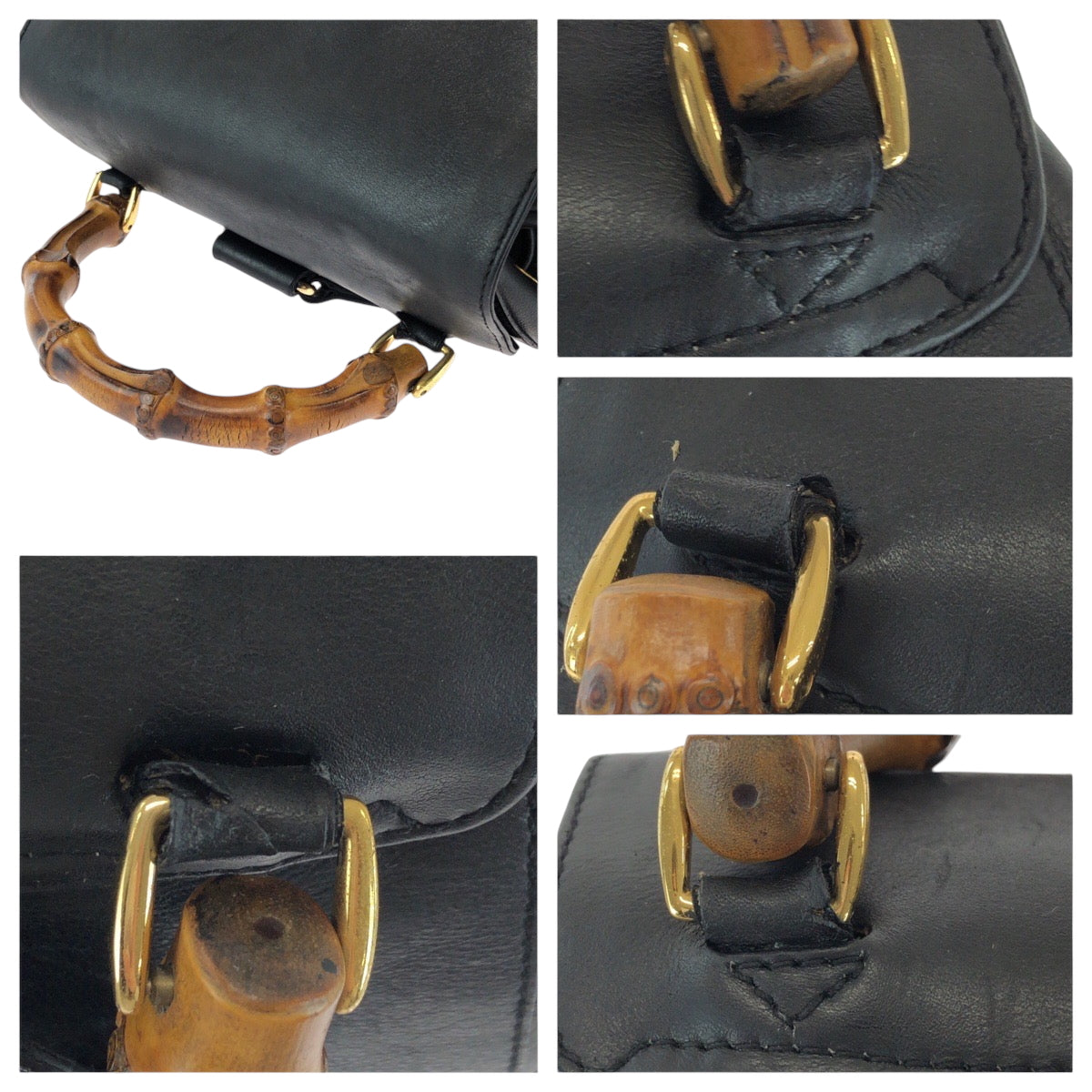15747
GUCCI グッチ バンブー ブラック 黒 ブラウン ゴールド金具 レザー 003 2058 0016 リュックサック バックパック  レディース AB35