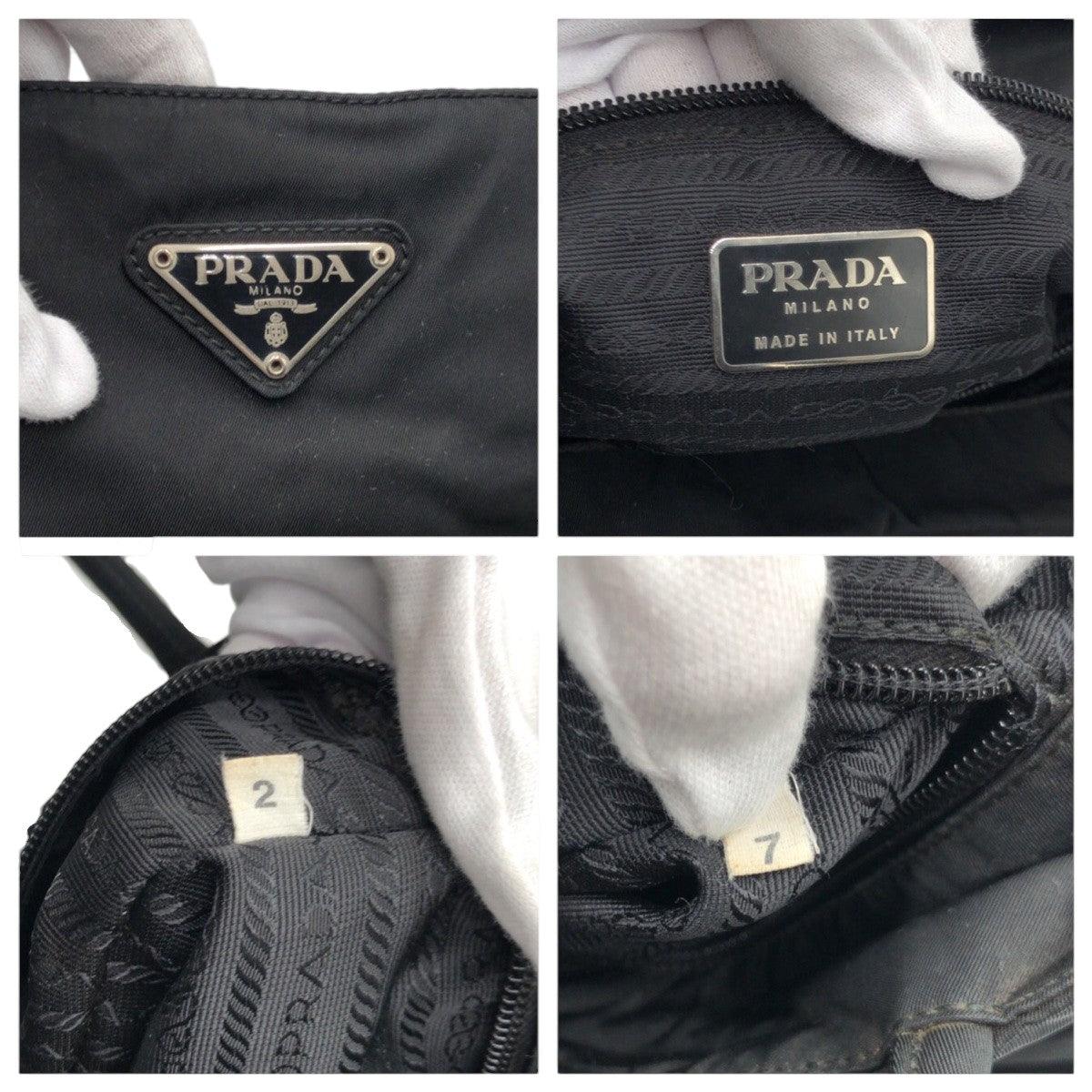 15751
PRADA プラダ テスート 三角ロゴ ブラック 黒 ナイロン トートバッグ ハンドバッグ レディース ABP