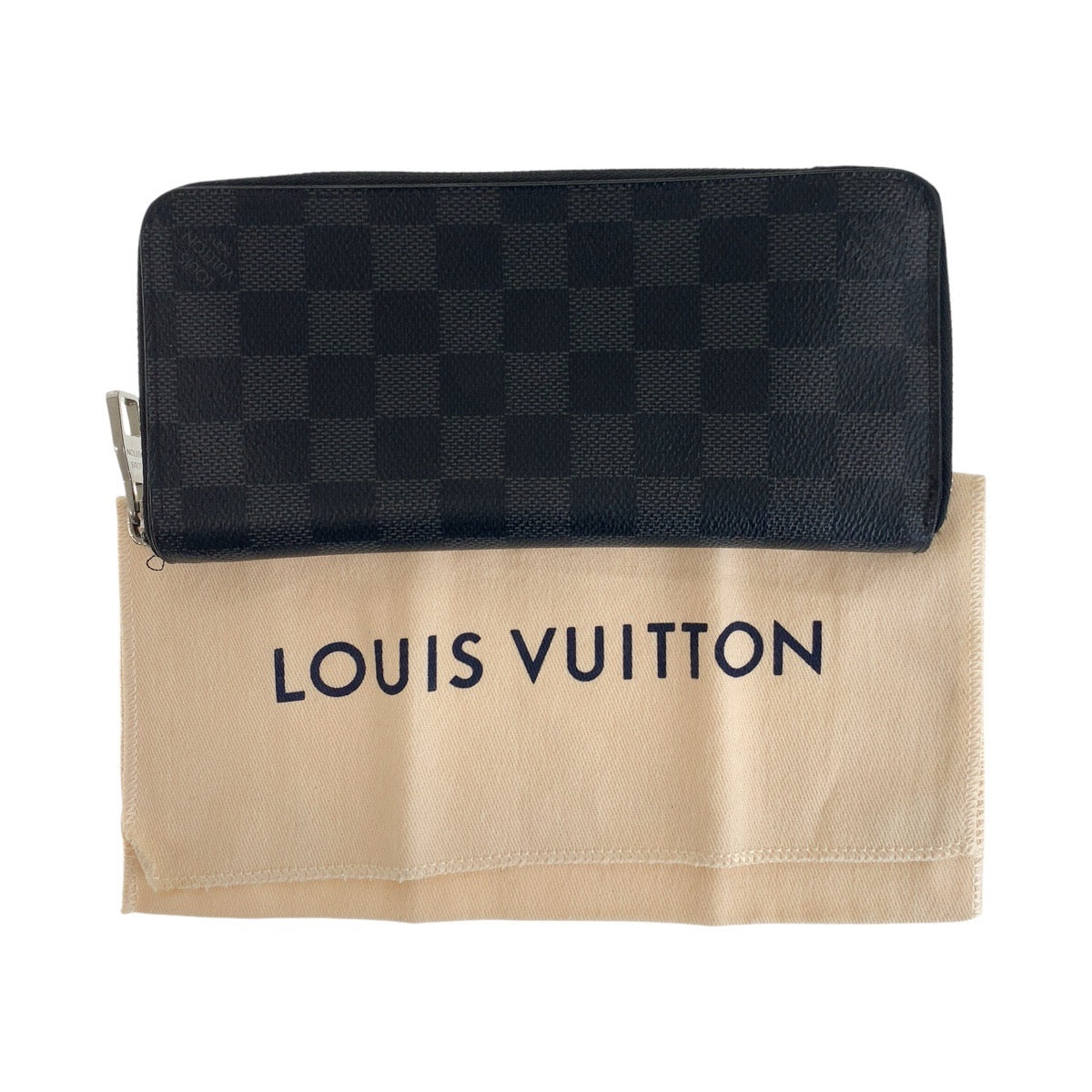 15754
 LOUIS VUITTON Damier Graphite Zippy Wallet Vertical Black Silver Hardware PVC N63095 Long Wallet Round Zipper Men's