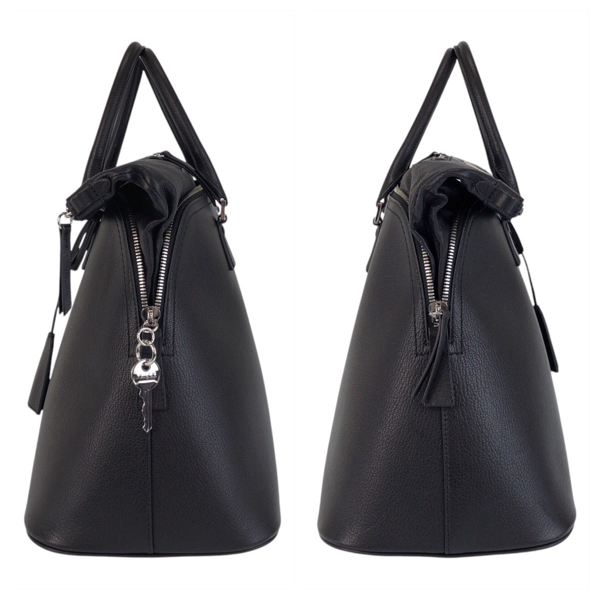 15769
Maison Margiela メゾン マルジェラ 5AC ブラック 黒 シルバー金具 レザー ハンドバッグ ショルダーバッグ 2way  メンズ A160