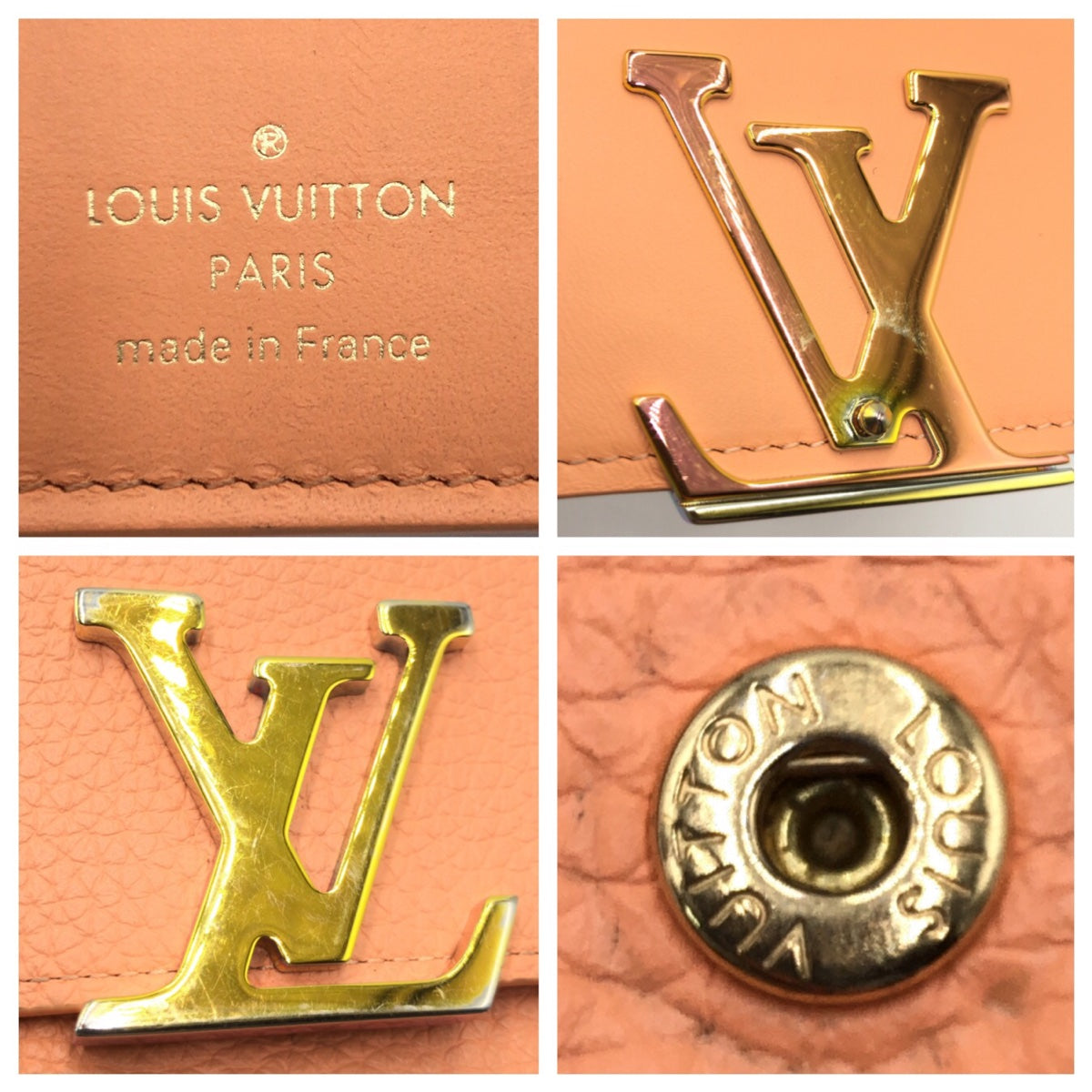 15770
LOUIS VUITTON ルイヴィトン ポルトフォイユ カプシーヌ ベージュ レザー M82149 三つ折り財布 折財布 コンパクトウォレット  レディース