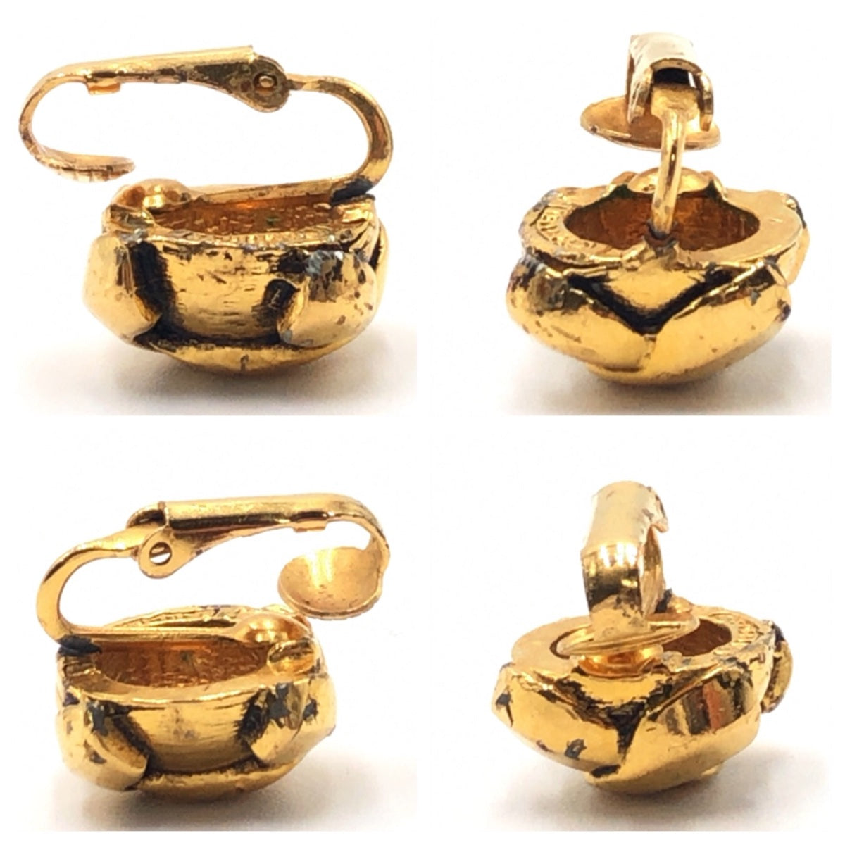 15775
CHANEL Coco Mark Gold Metal Earrings Women's AB8
