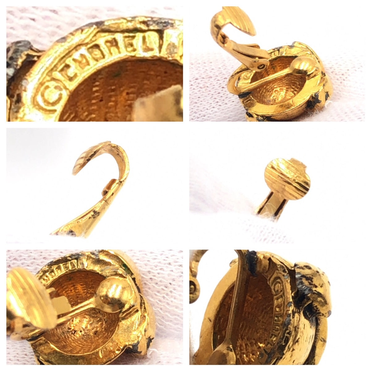 15775
CHANEL Coco Mark Gold Metal Earrings Women's AB8