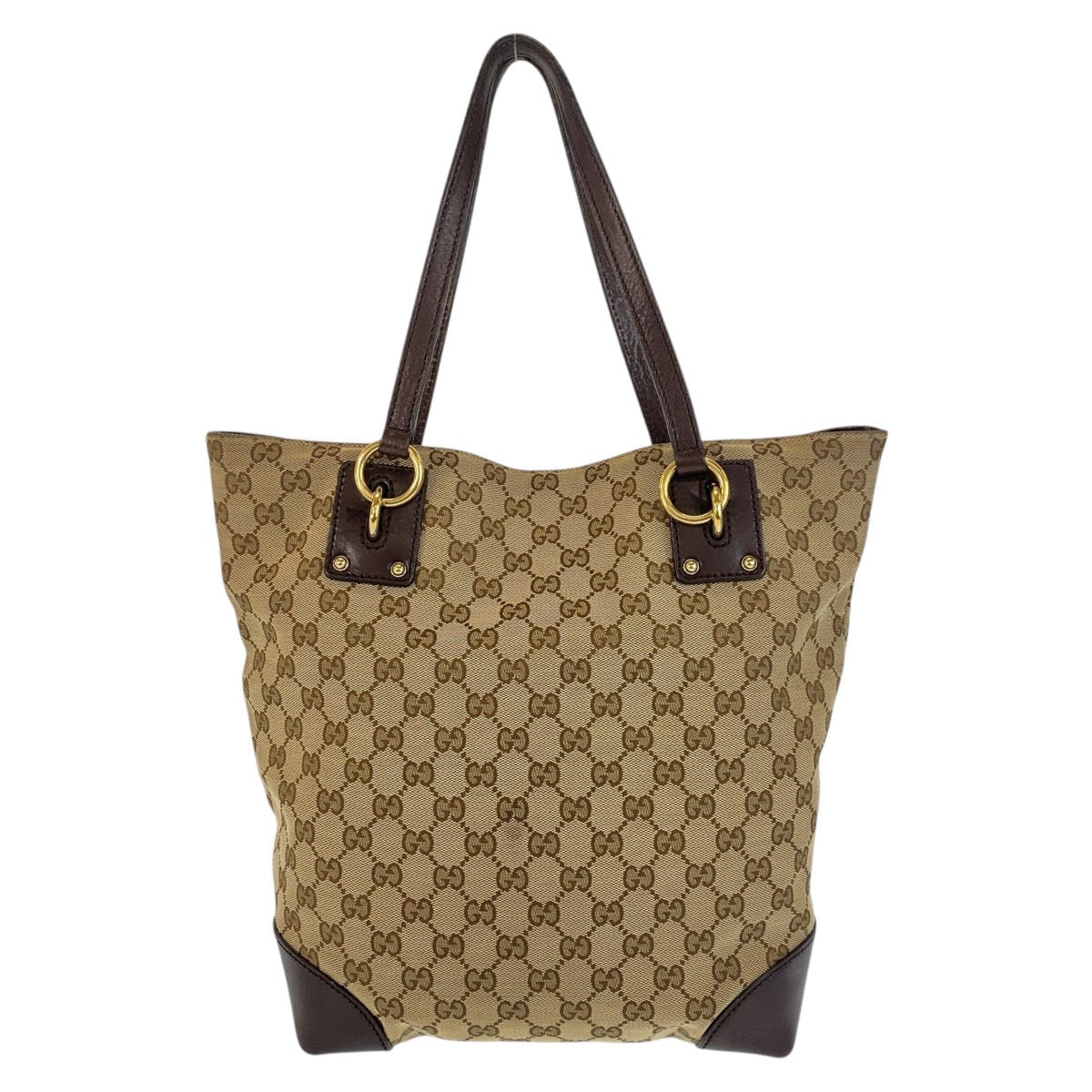 15777
GUCCI グッチ ベージュ ブラウン ゴールド金具 GGキャンバス / レザー 247237 トートバッグ ショルダーバッグ  レディース