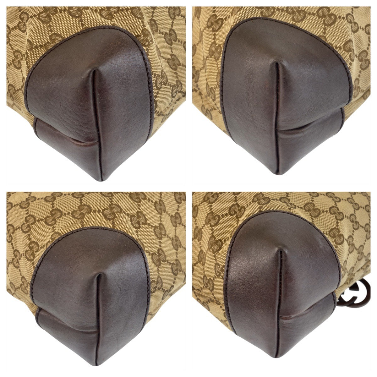 15777
GUCCI グッチ ベージュ ブラウン ゴールド金具 GGキャンバス / レザー 247237 トートバッグ ショルダーバッグ  レディース