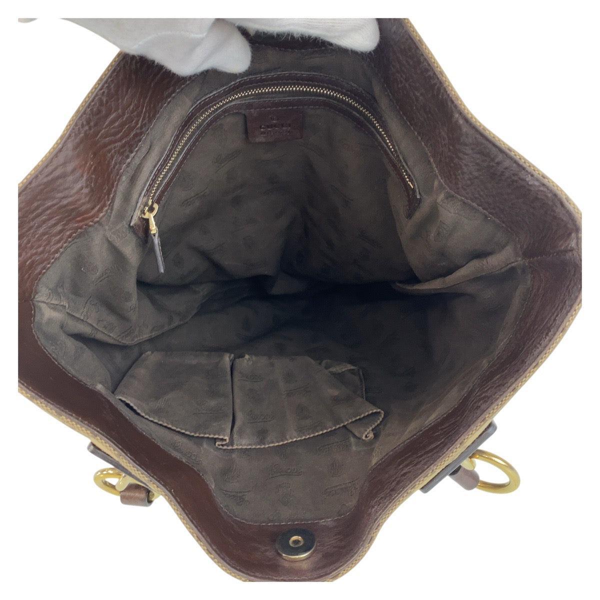 15777
GUCCI グッチ ベージュ ブラウン ゴールド金具 GGキャンバス / レザー 247237 トートバッグ ショルダーバッグ  レディース
