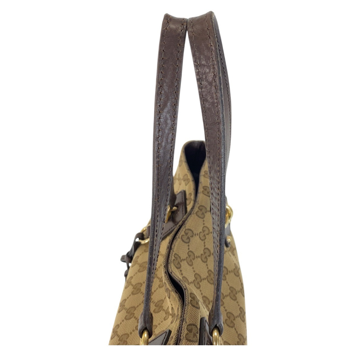 15777
GUCCI グッチ ベージュ ブラウン ゴールド金具 GGキャンバス / レザー 247237 トートバッグ ショルダーバッグ  レディース