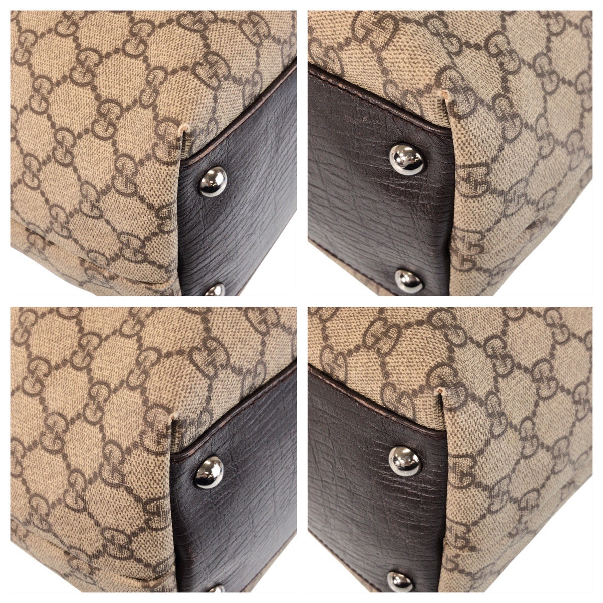 15779
GUCCI グッチ ベージュ ブラウン GGスプリームキャンバス / レザー 131220 トートバッグ ショルダーバッグ  レディース AB27