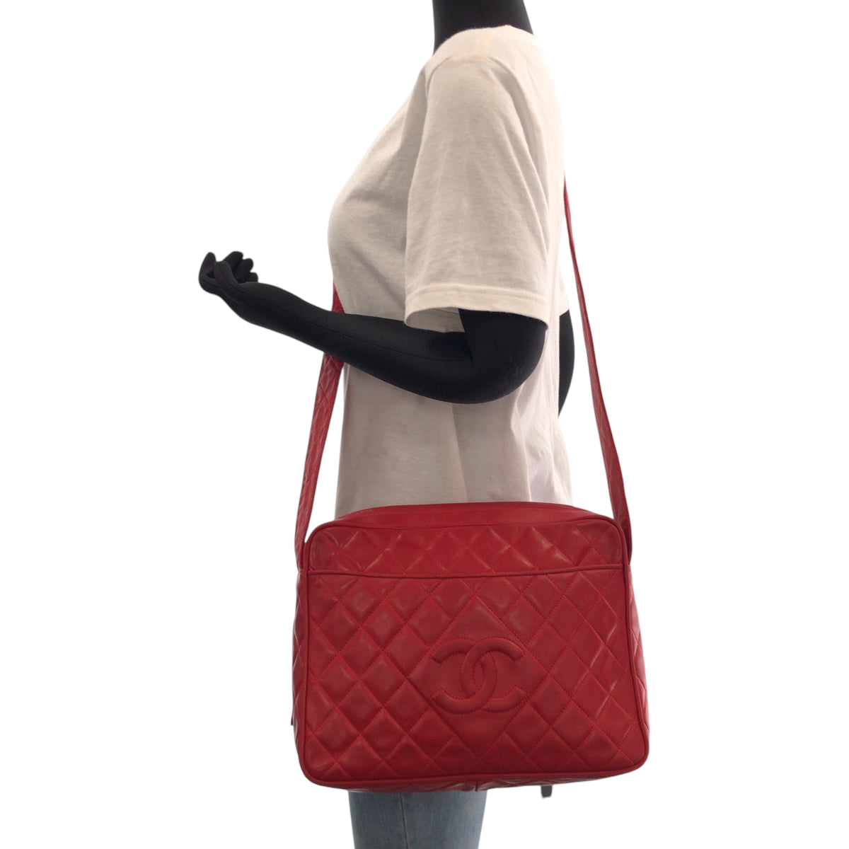 15782
CHANEL シャネル ヴィンテージ マトラッセ ココマーク タッセル フリンジ レッド ゴールド金具 ラムスキン ショルダーバッグ ポシェット  レディース AB82