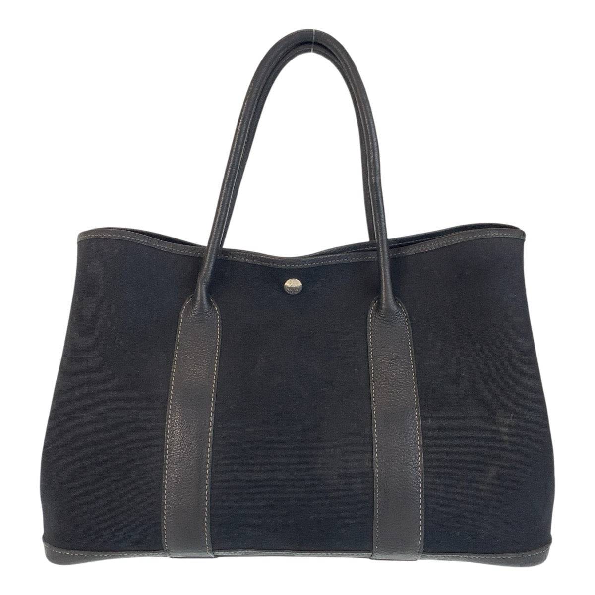15783
HERMES エルメス ガーデンパーティPM ブラック 黒 シルバー金具 キャンバス / レザー トートバッグ ショルダーバッグ  レディース AB64